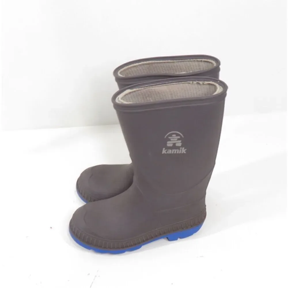 Kamik Kids Stomp Rain Snow Boots Grey Blue Boys Unisex Toddler Size 10T
